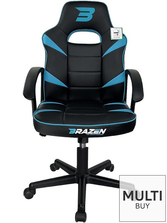stillFront image of brazen-valor-mid-back-pc-gaming-chair-blue