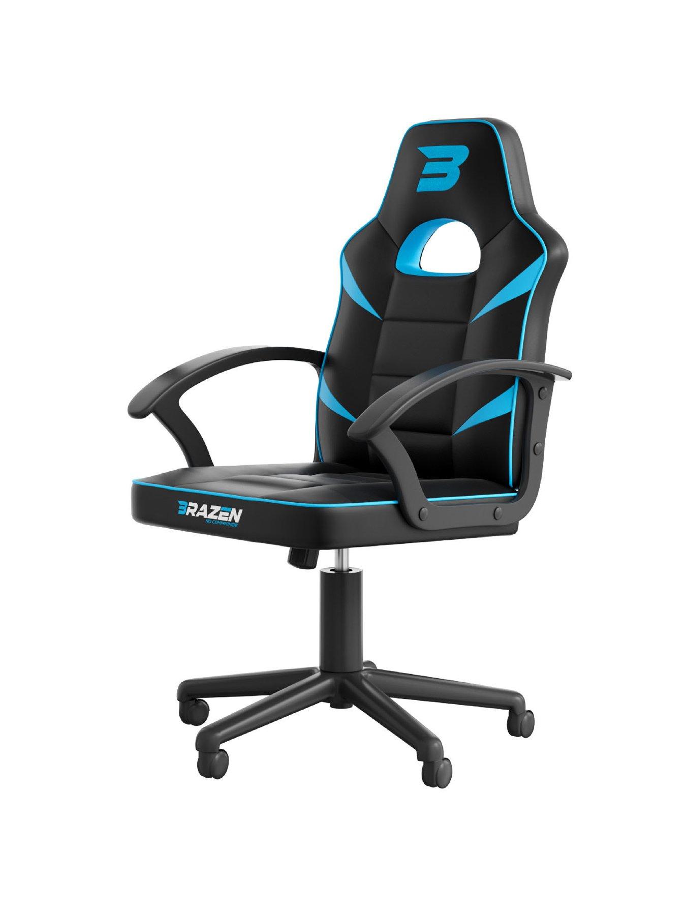 Image 4 of 4 of BraZen Valor Mid Back PC Gaming Chair - Blue