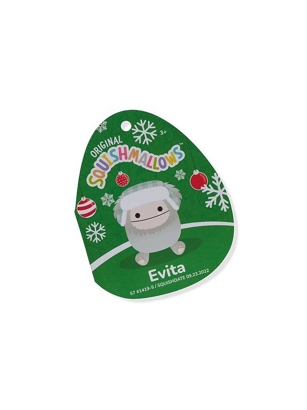 Image 6 of 7 of Squishmallows Festive Squishmallow Evita the Grey Bigfoot with Trapper Hat