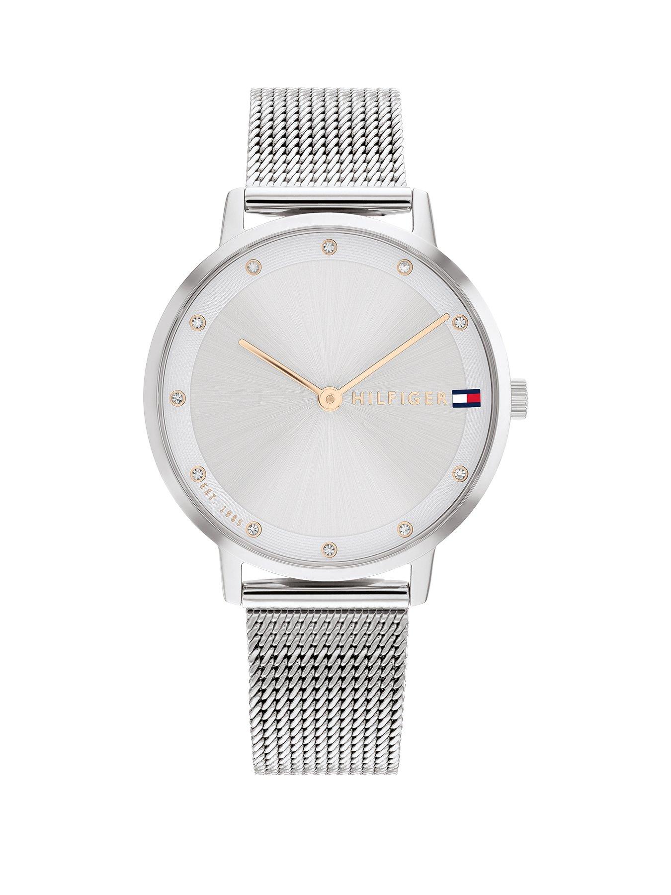 Product photograph of Tommy Hilfiger Women S Mesh Watch from very.co.uk