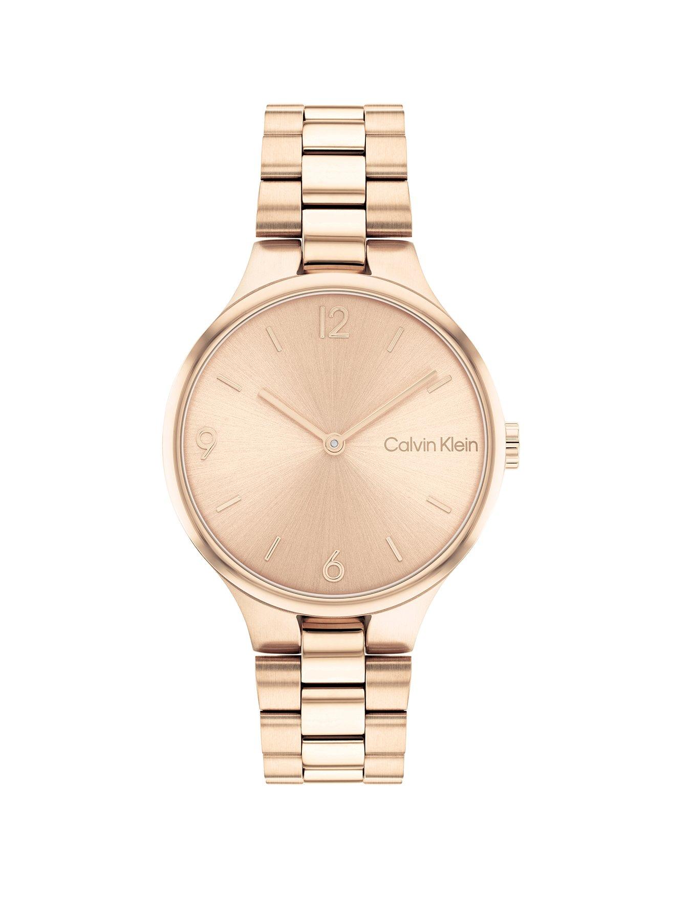 Product photograph of Calvin Klein Women S Calvin Klein Carnation Gold Ip Bracelet Watch from very.co.uk