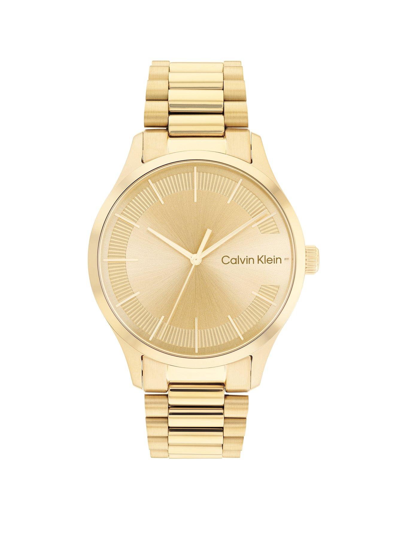 Product photograph of Calvin Klein Women S Calvin Klein Gold Ip Bracelet Watch from very.co.uk