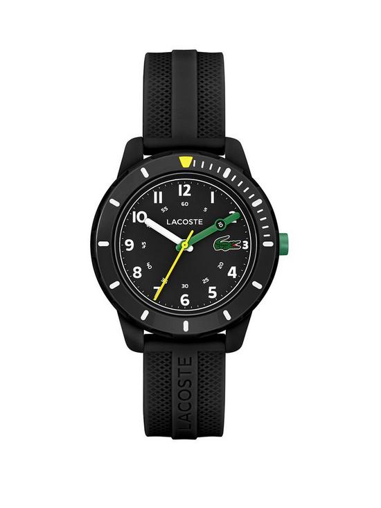 front image of lacoste-kids-1212-black-silicone-watch