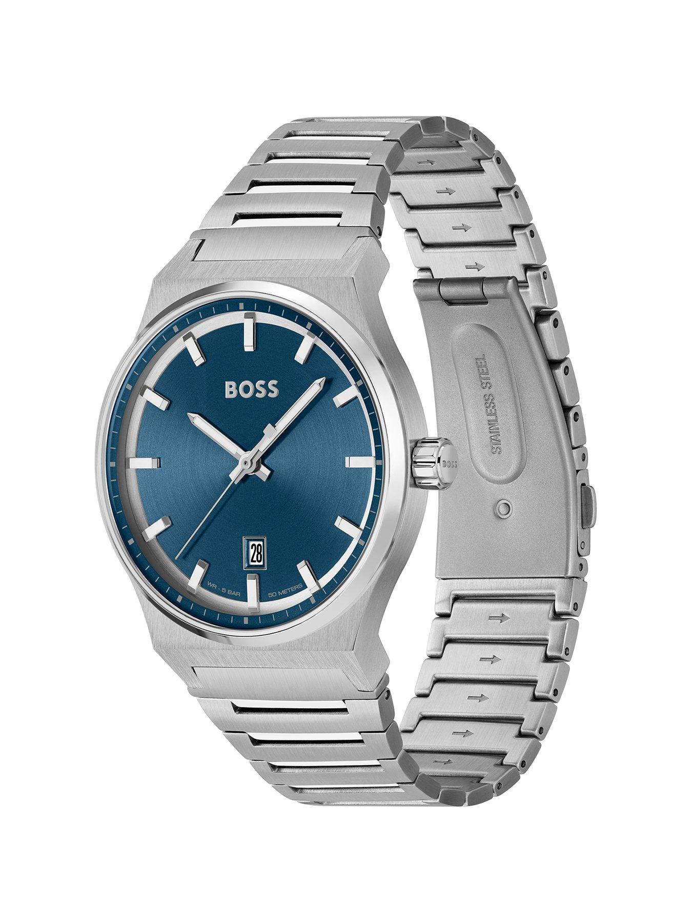 Image 3 of 6 of BOSS Gents CANDOR Stainless Steel Bracelet Watch with Blue Dial