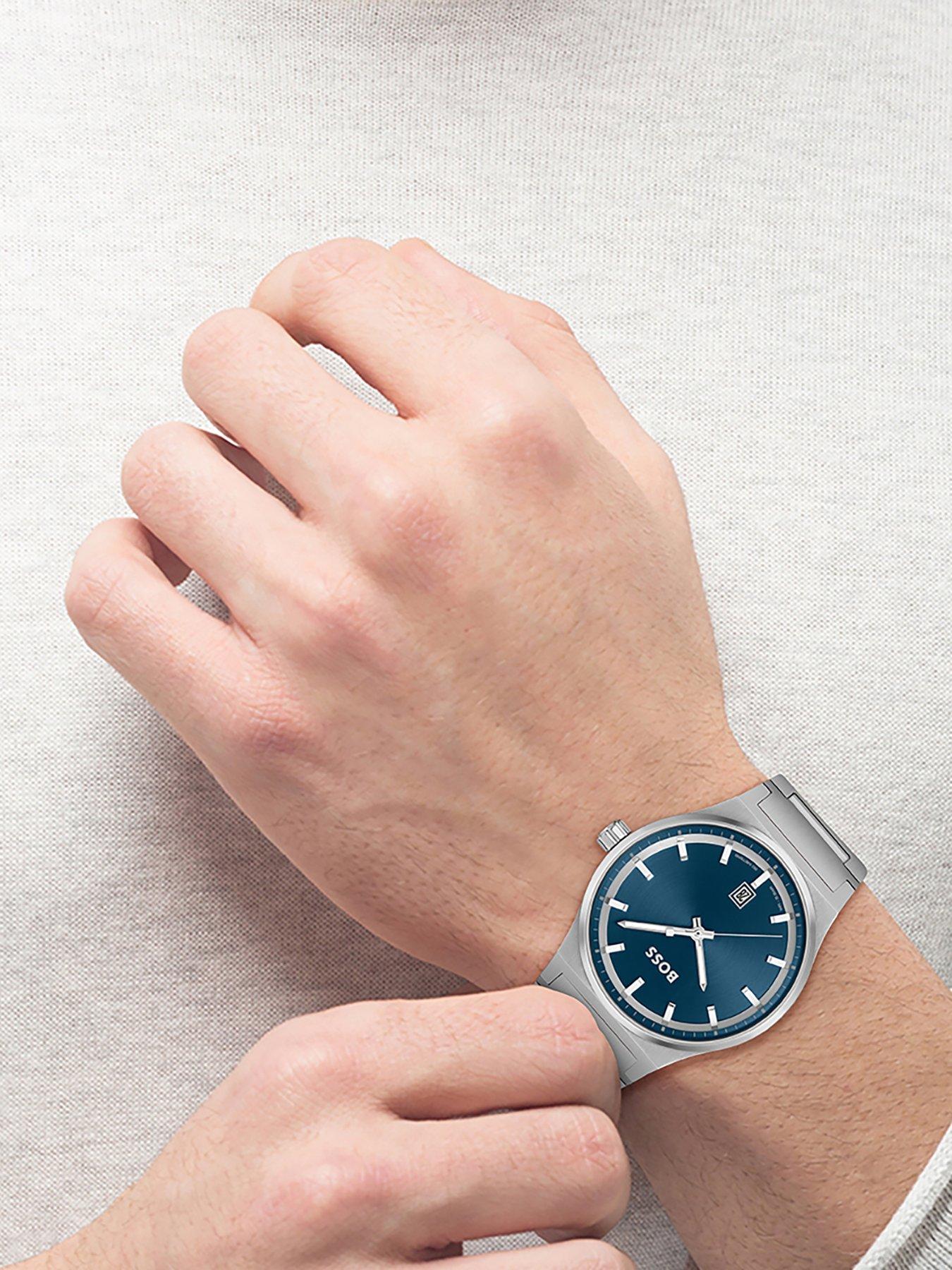 Image 6 of 6 of BOSS Gents CANDOR Stainless Steel Bracelet Watch with Blue Dial