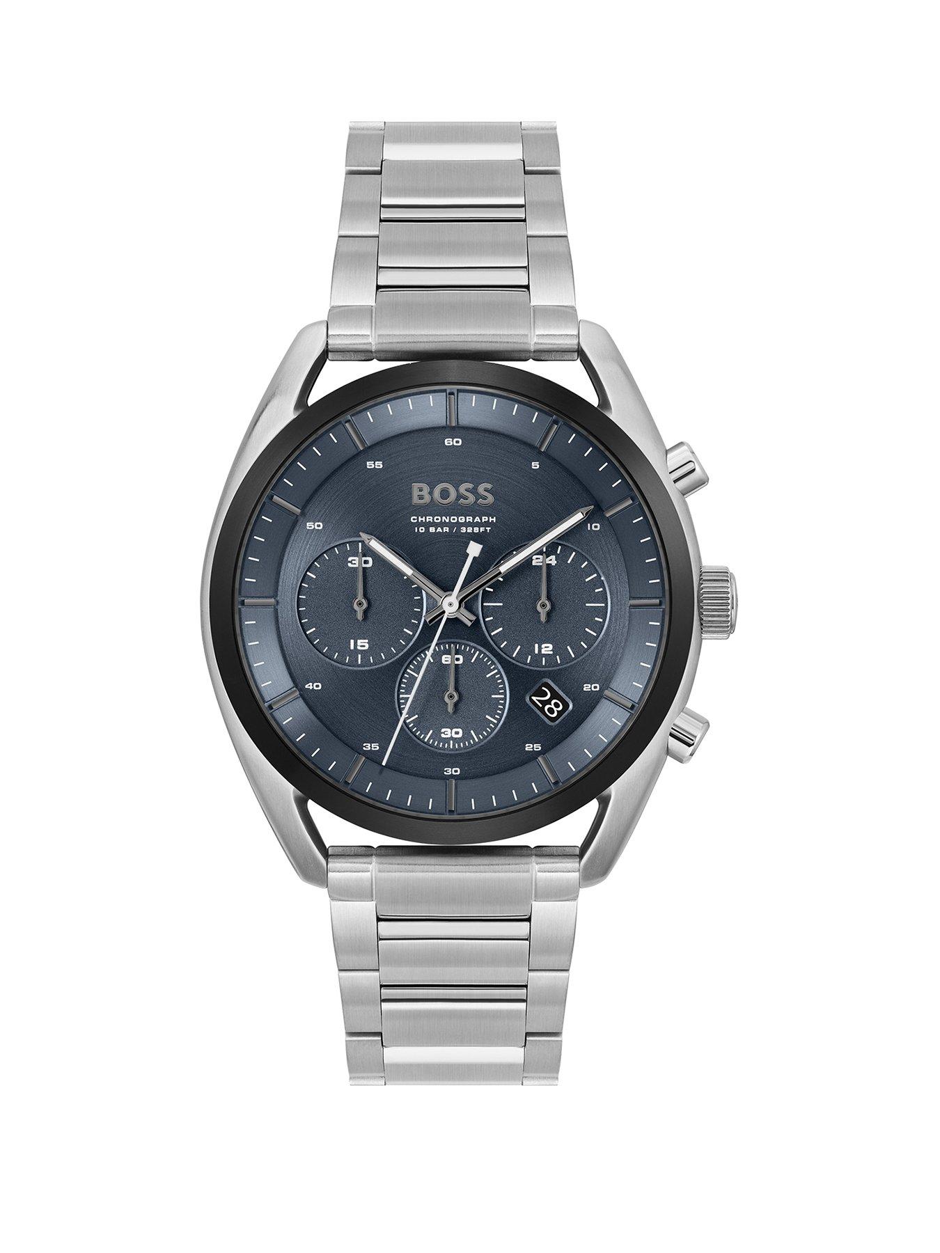 Product photograph of Boss Gents Boss Top Stainless Steel Bracelet Watch from very.co.uk