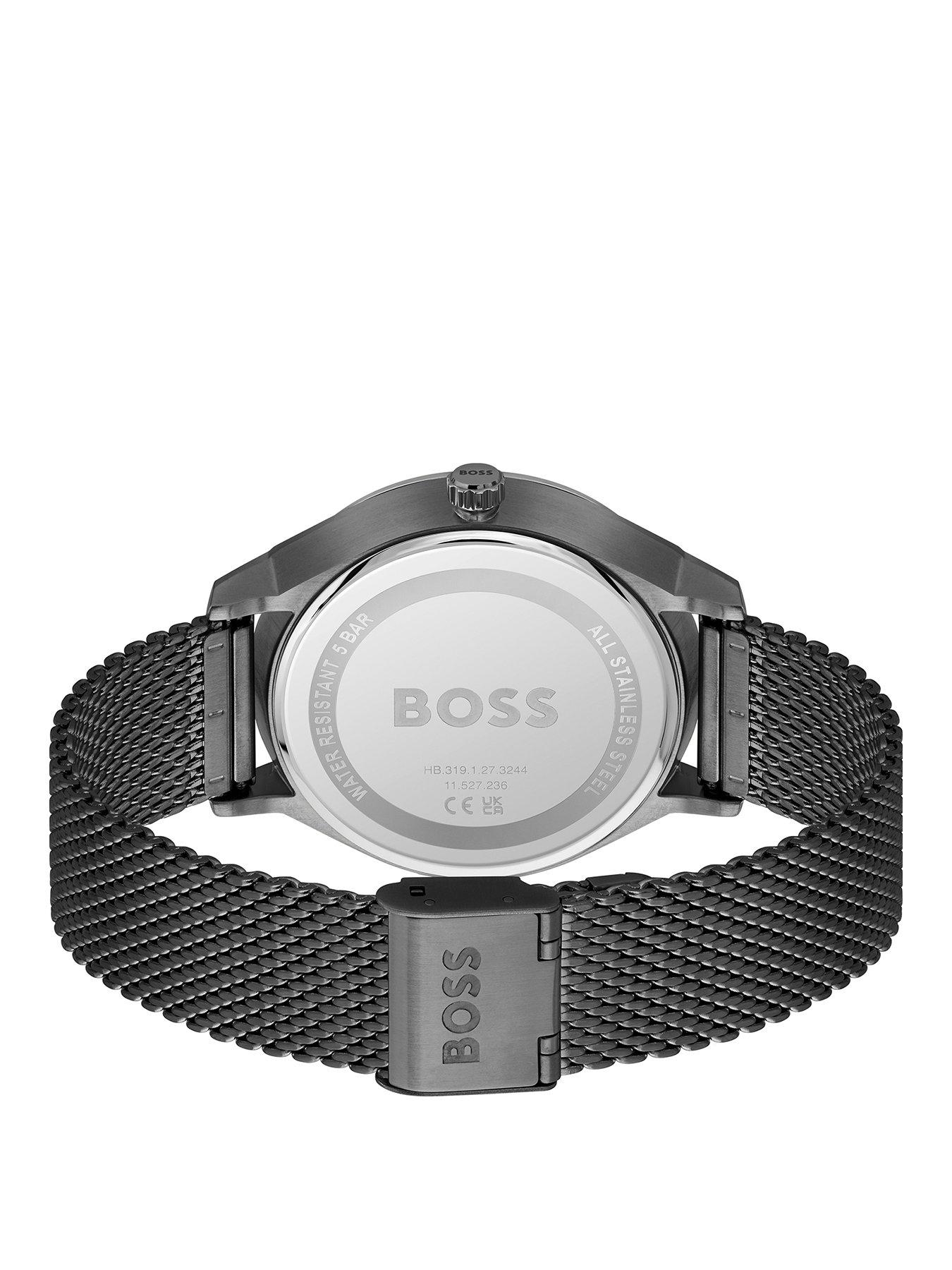 Image 2 of 6 of BOSS Gents TYLER Black IP Stainless Steel Mesh Bracelet Watch