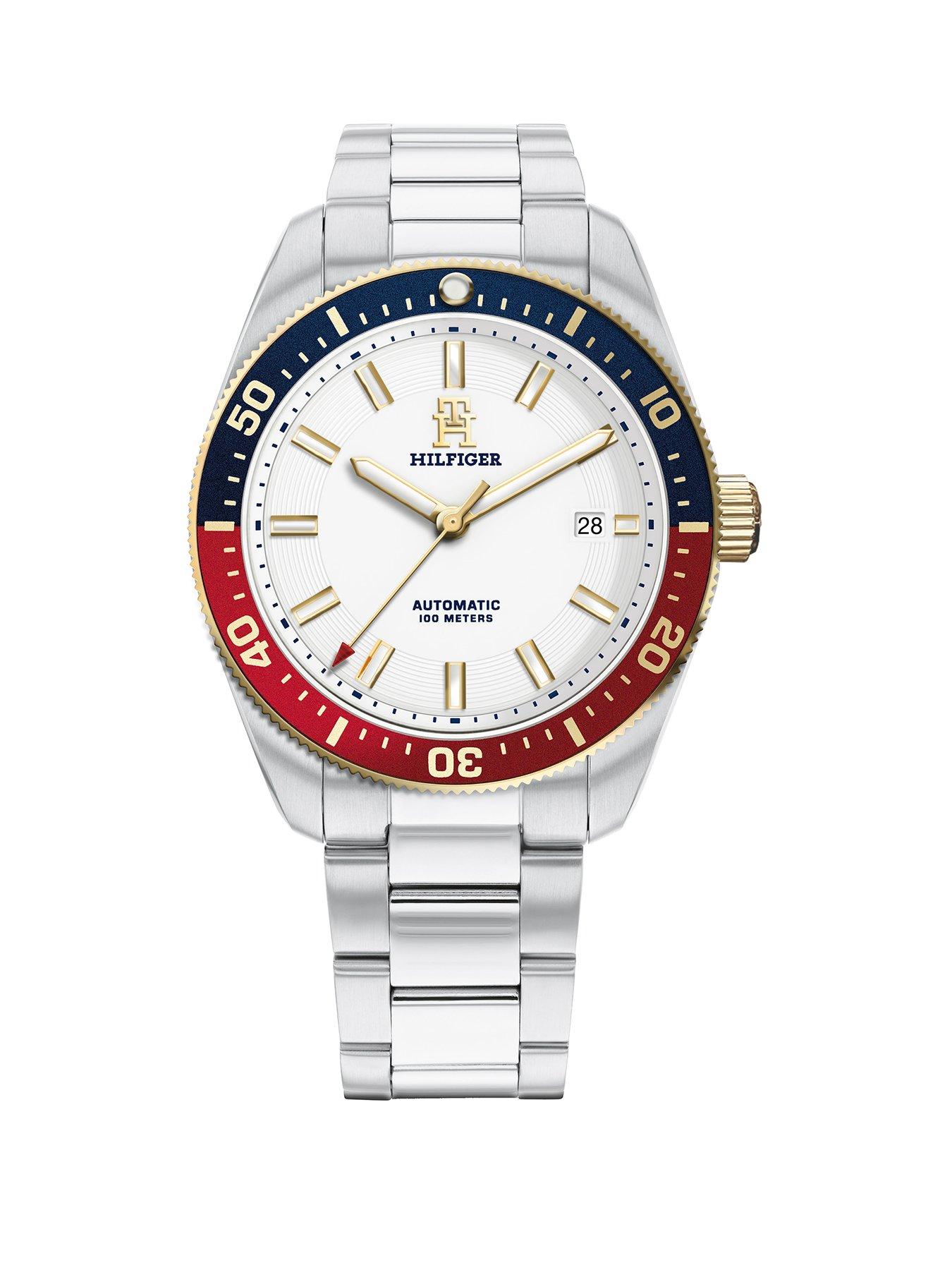 Product photograph of Tommy Hilfiger Automatic Stainless Steel Men S Watch from very.co.uk