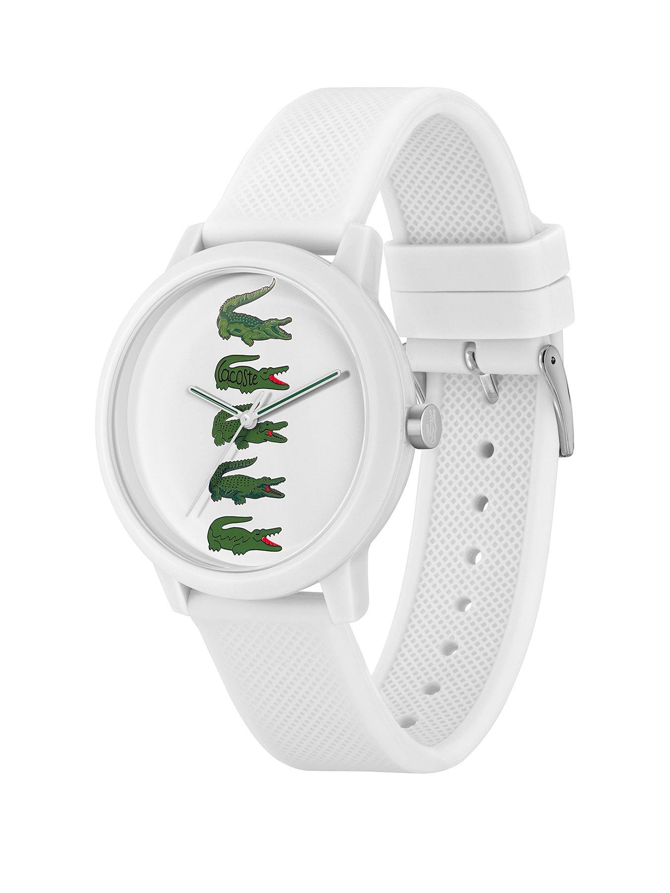 White lacoste on sale watch men's