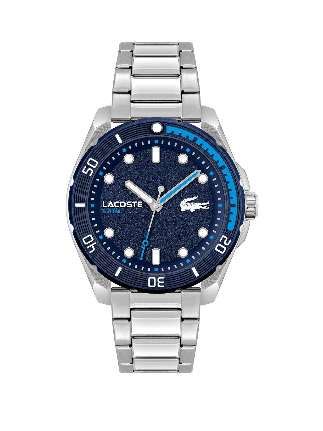 Product photograph of Lacoste Mens Finn Stainless Steel Bracelet Watch from very.co.uk