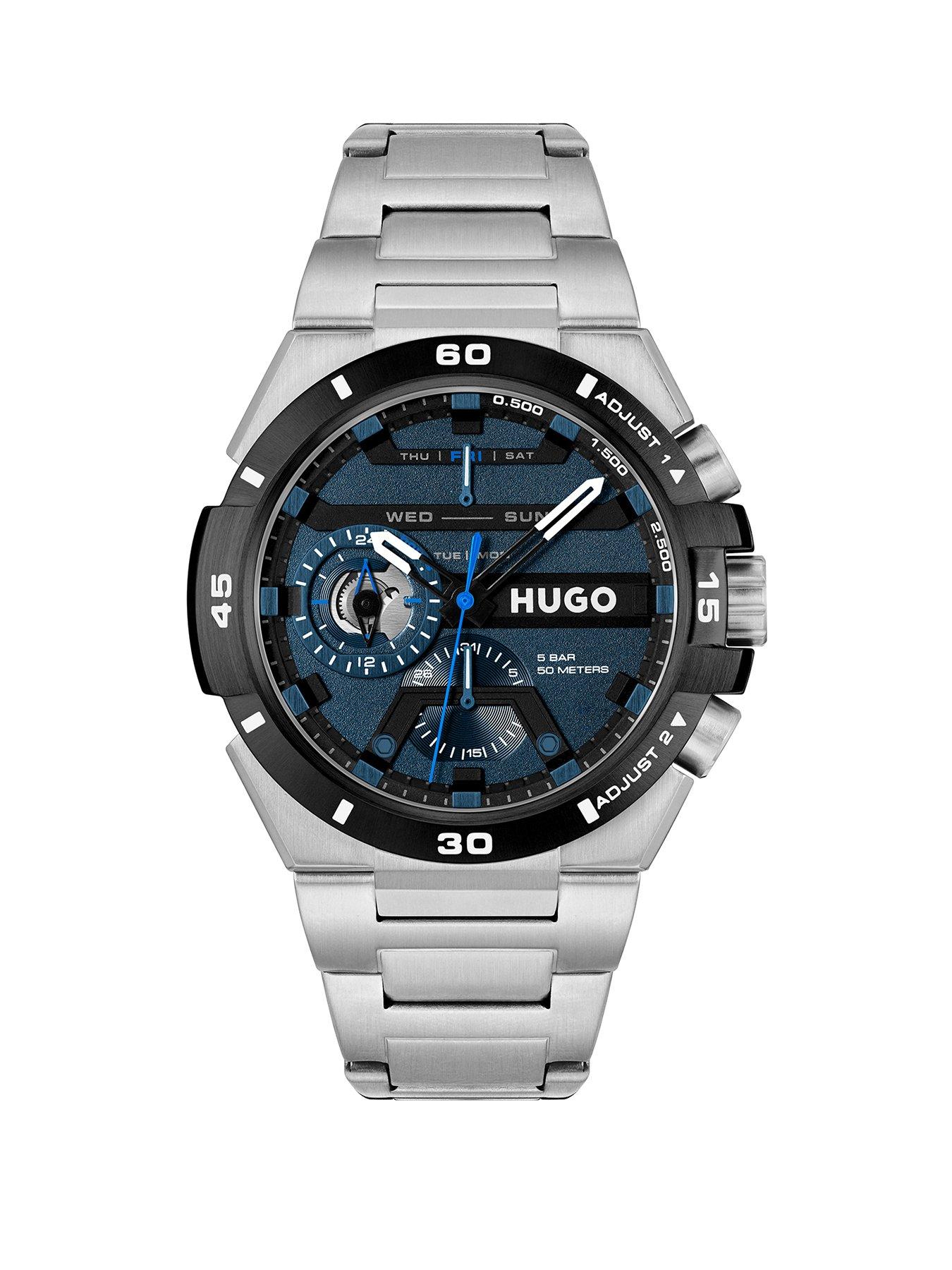 Product photograph of Hugo Wild Stainless Steel Multifunction Watch from very.co.uk