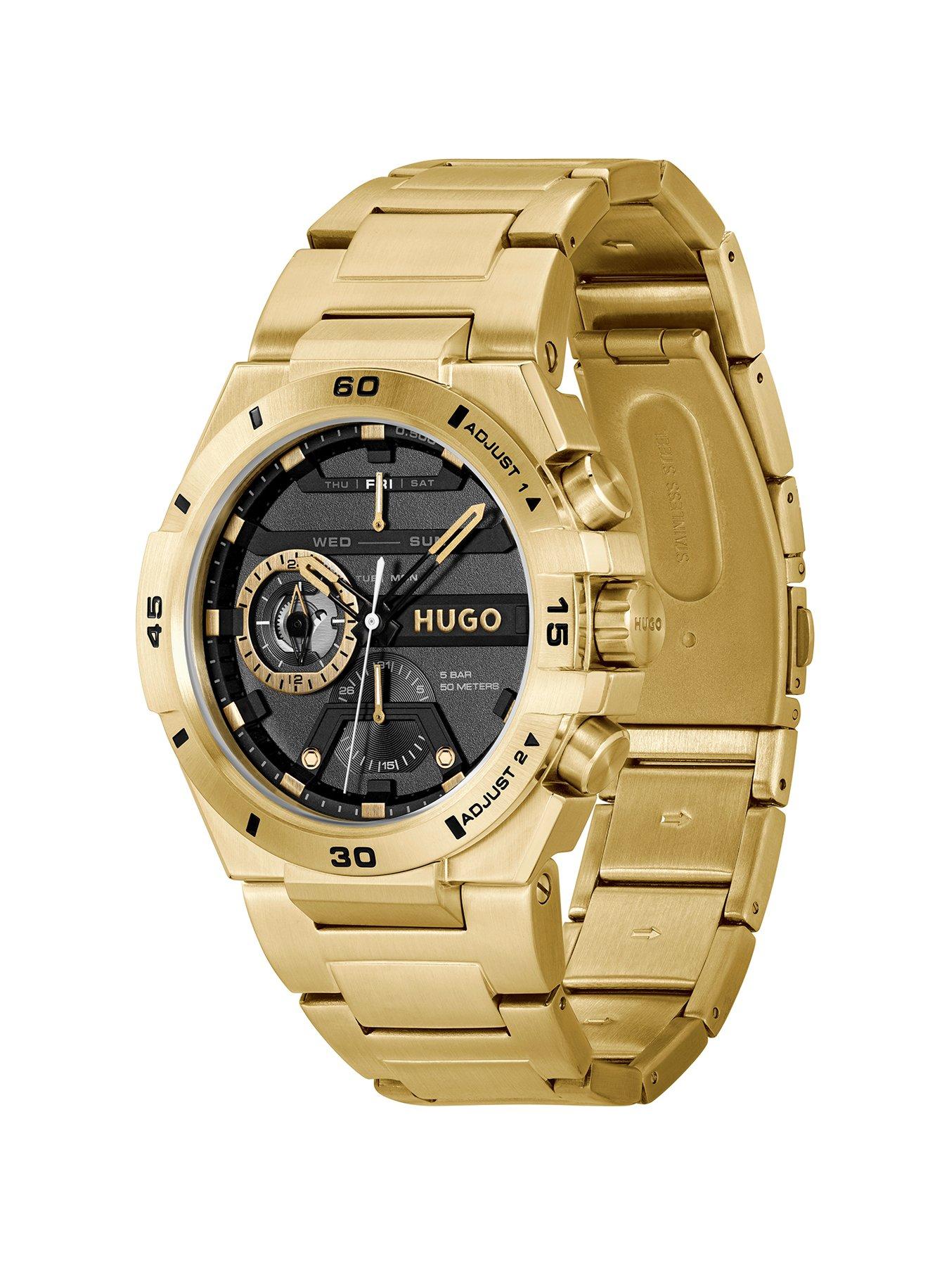 Image 3 of 6 of HUGO Gents #WILD Light Yellow Gold IP Multifunction Watch
