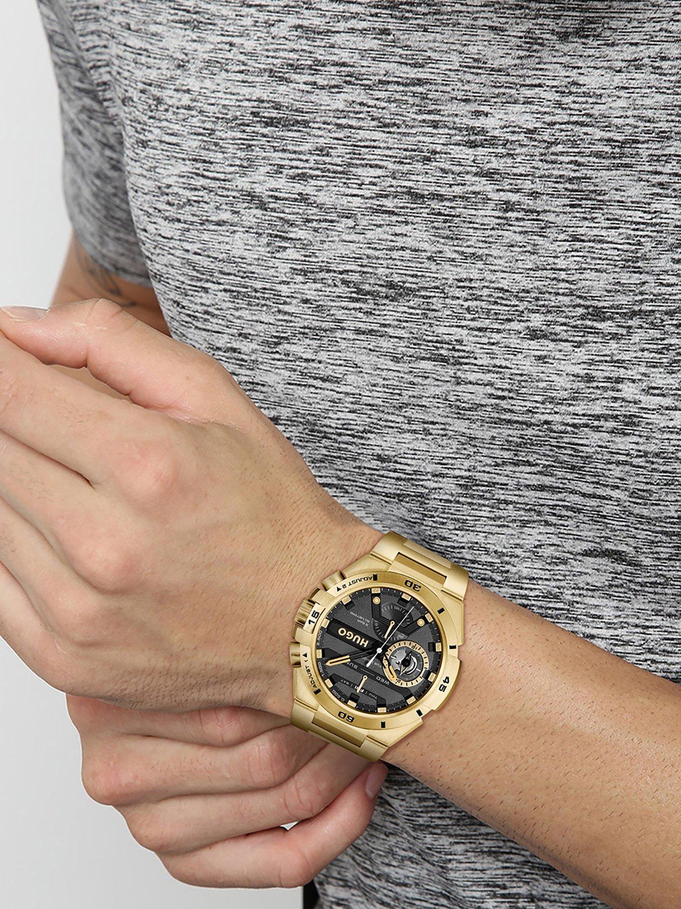 Image 6 of 6 of HUGO Gents #WILD Light Yellow Gold IP Multifunction Watch