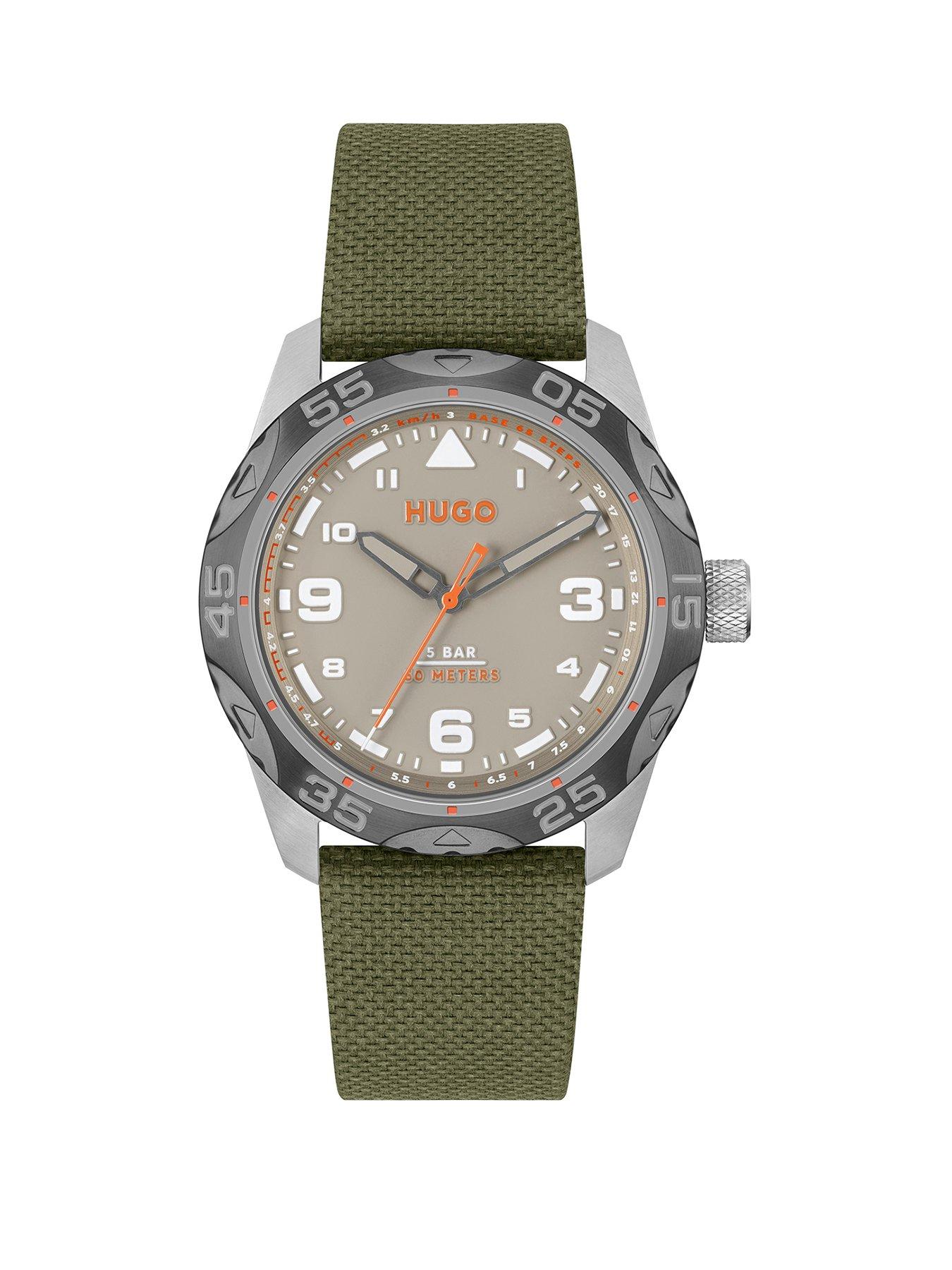Product photograph of Hugo Gents Hugo Trek Stainless Steel Watch from very.co.uk