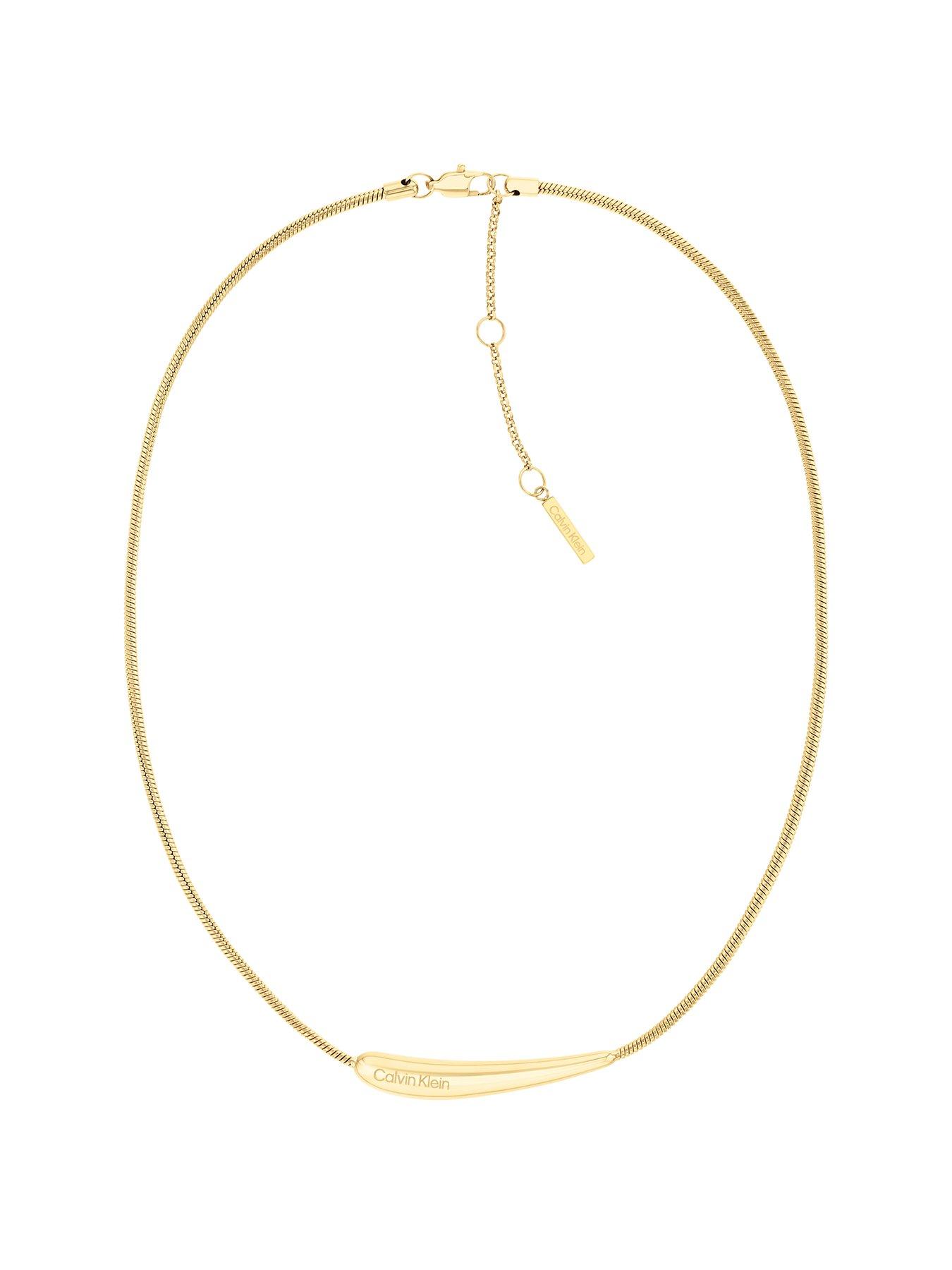 Product photograph of Calvin Klein Women S Calvin Klein Gold Plated Necklace from very.co.uk