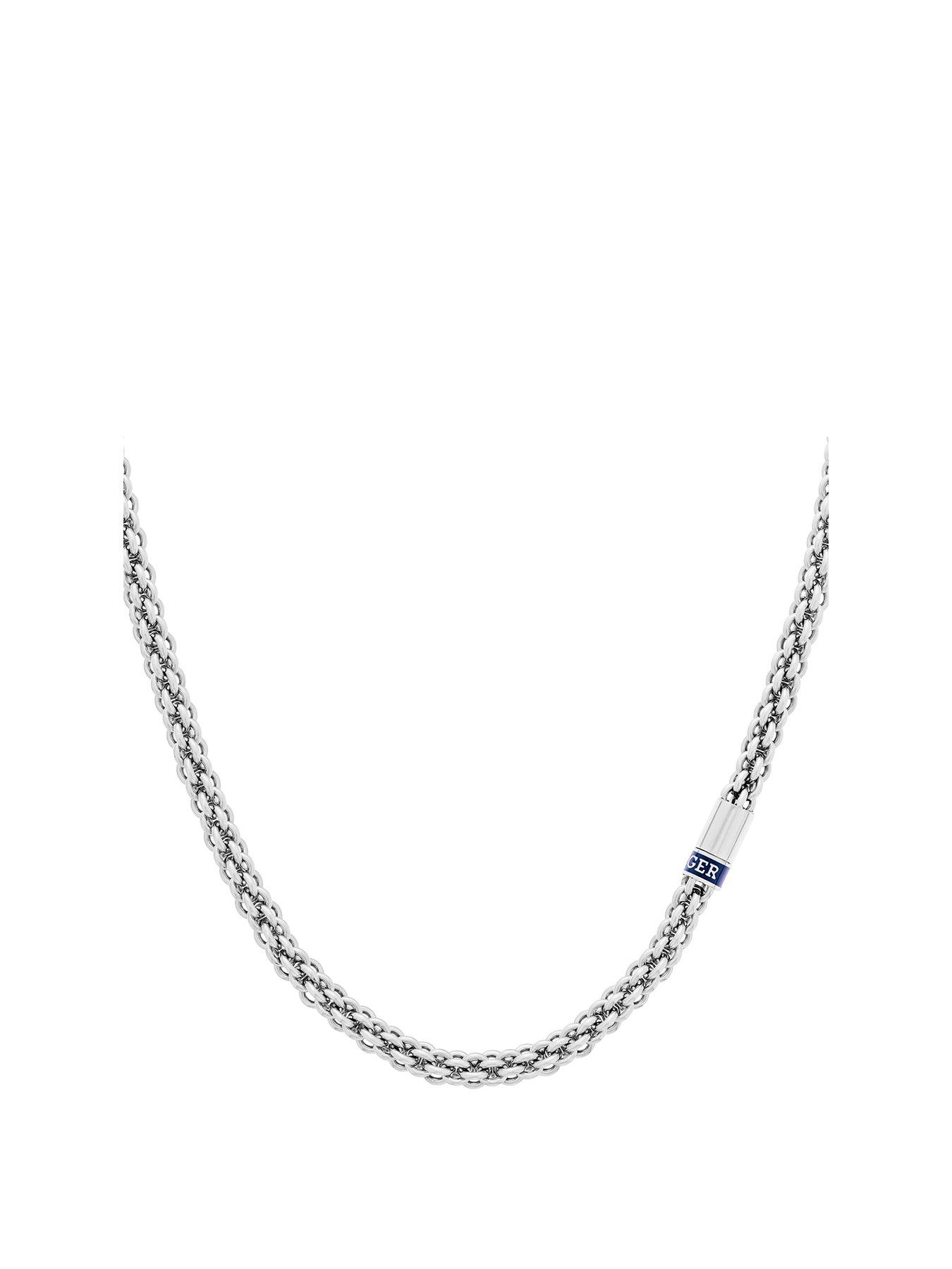Product photograph of Tommy Hilfiger Men S Stainless Steel Chain Necklace from very.co.uk