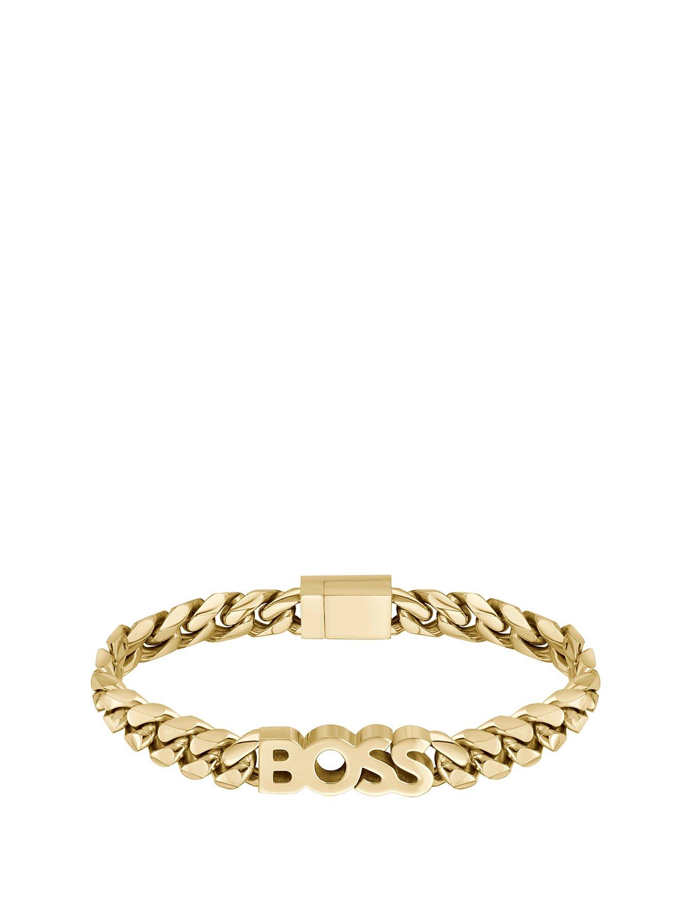 Product photograph of Boss Gents Boss Kassy Light Yellow Gold Ip Bracelet from very.co.uk