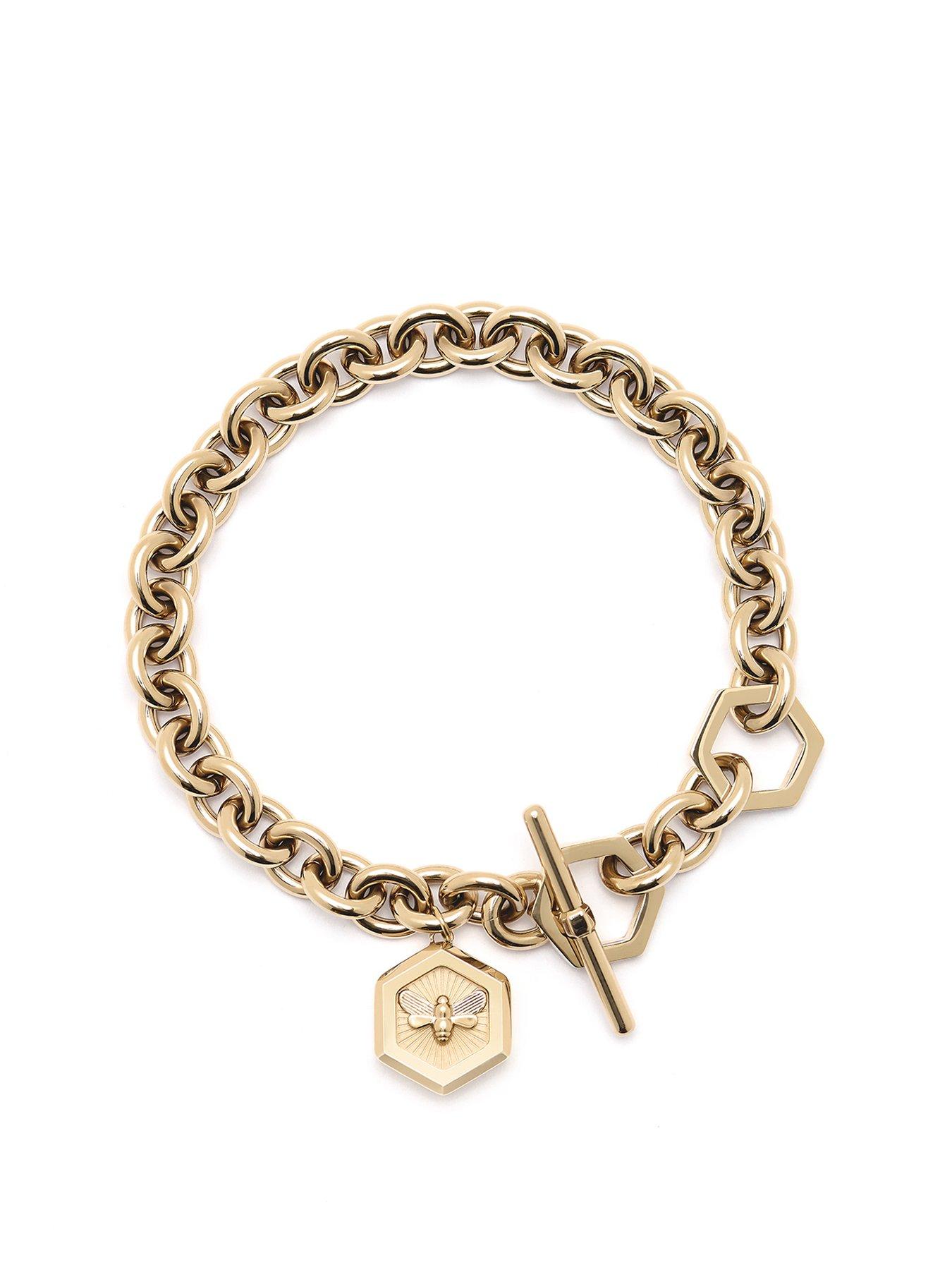 Product photograph of Olivia Burton Minima Bee Gold Toggle Bracelet from very.co.uk