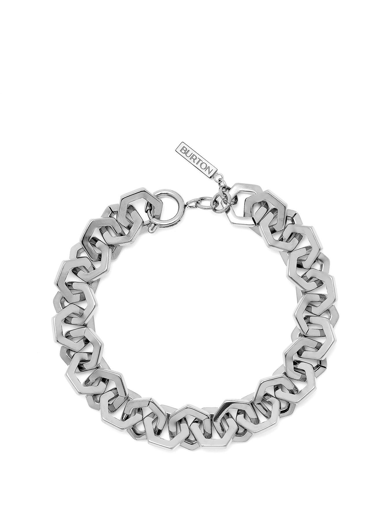Product photograph of Olivia Burton Honeycomb Silver Link Bracelet from very.co.uk