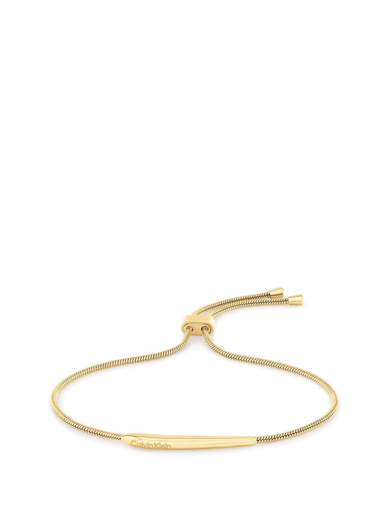 Product photograph of Calvin Klein Women S Calvin Klein Gold Plated Bracelet from very.co.uk