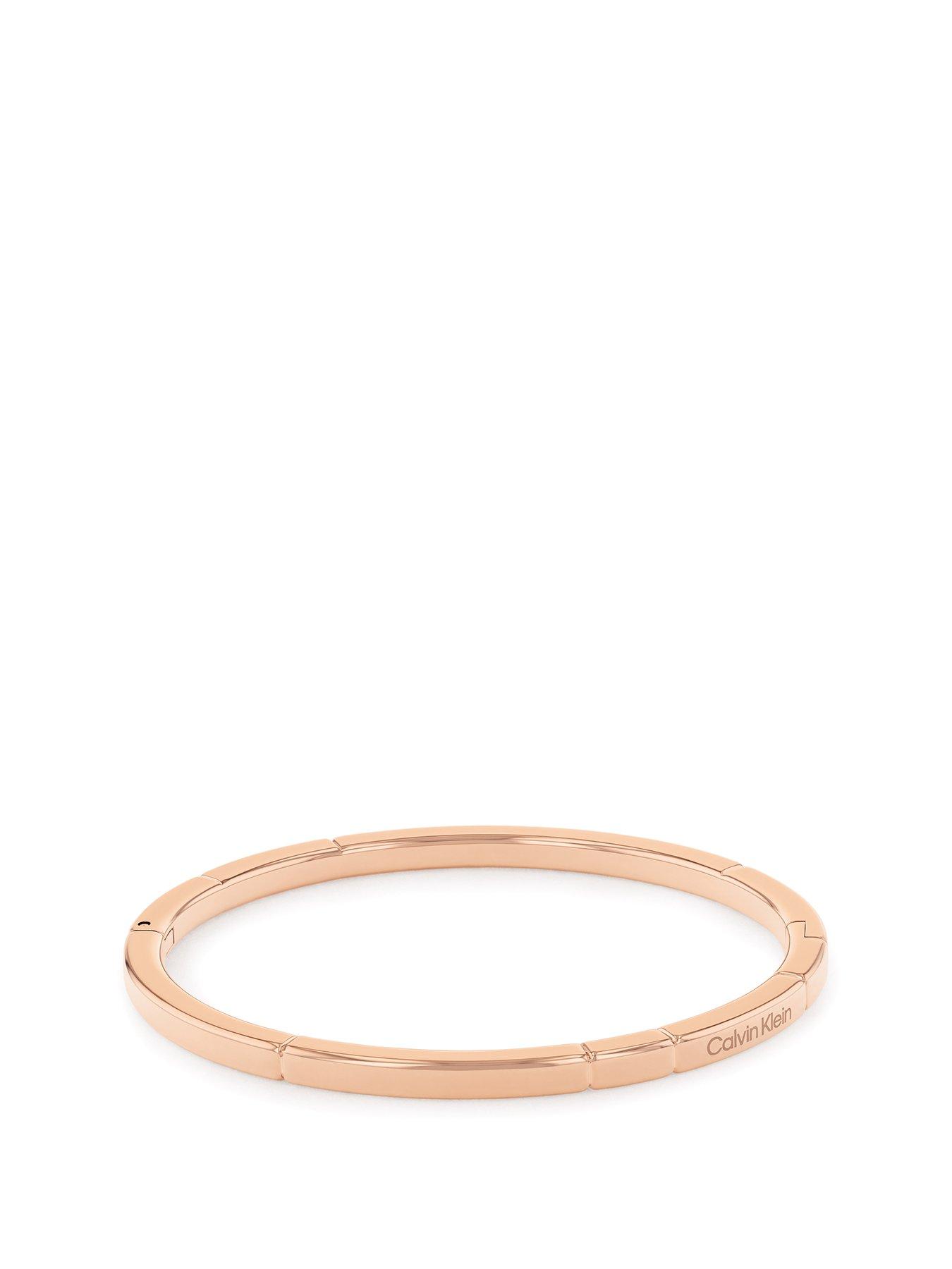 Product photograph of Calvin Klein Women S Calvin Klein Rose Gold Ip Bangle from very.co.uk