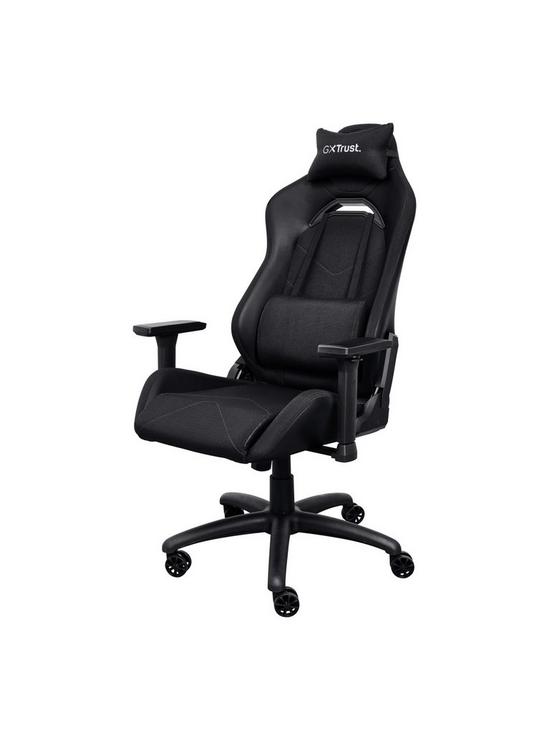 front image of trust-gxt-714-ruya-adjustable-pc-gaming-chair-black