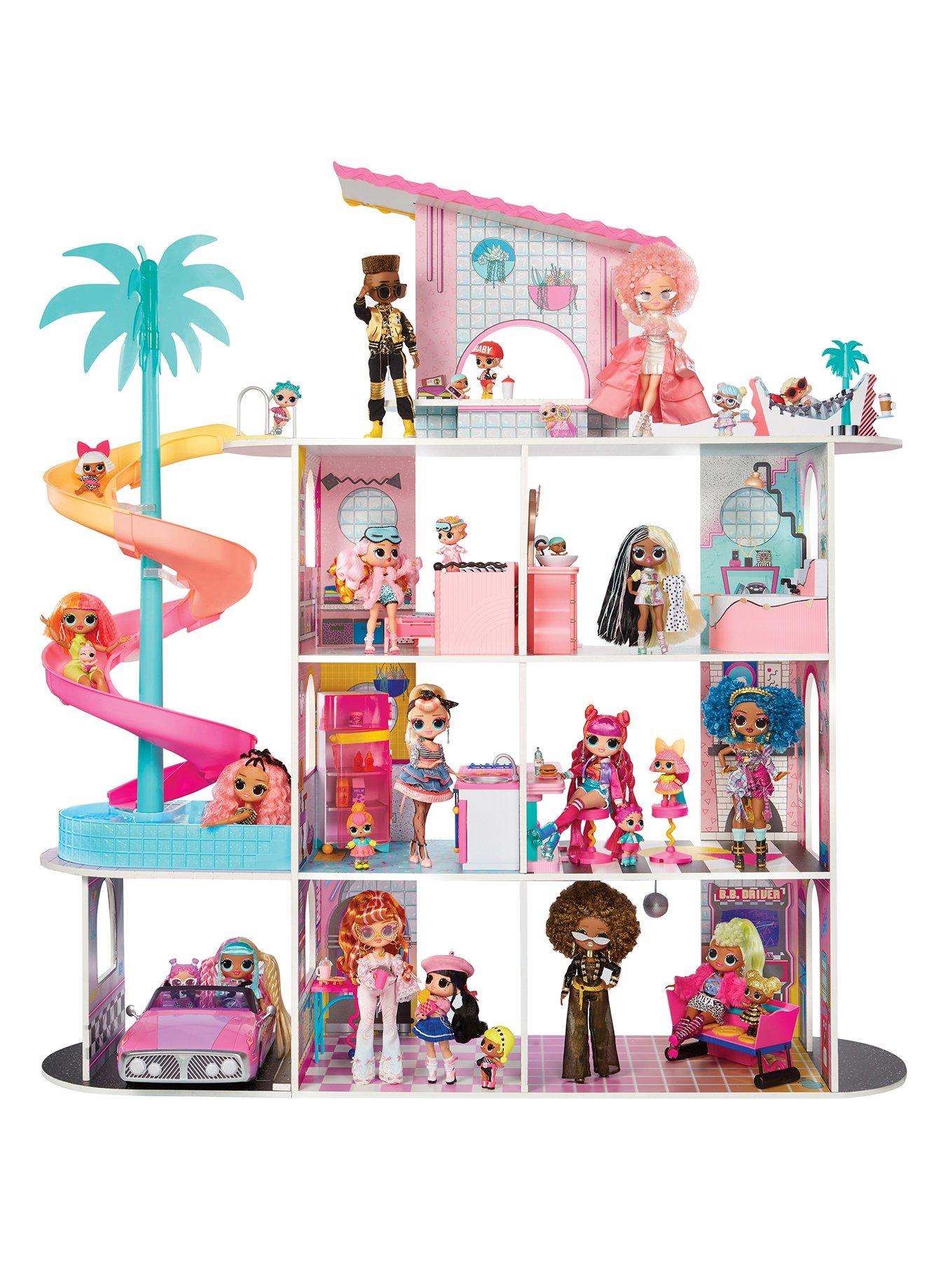 Free 2PCS dolls + Fairy Lights] SALE Big Dollhouse Multiple Floors Girls  Kids Dream Barbie Doll House with Simulation Furnitures Set Castle toy Barbie  house doll house princessDIY Dollhouse Miniature Furniture Kit