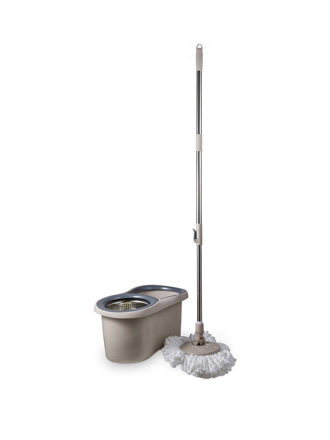 Product photograph of Tower Classic Spin Mop With Stainless Steel Wringer And Collapsible Handle from very.co.uk