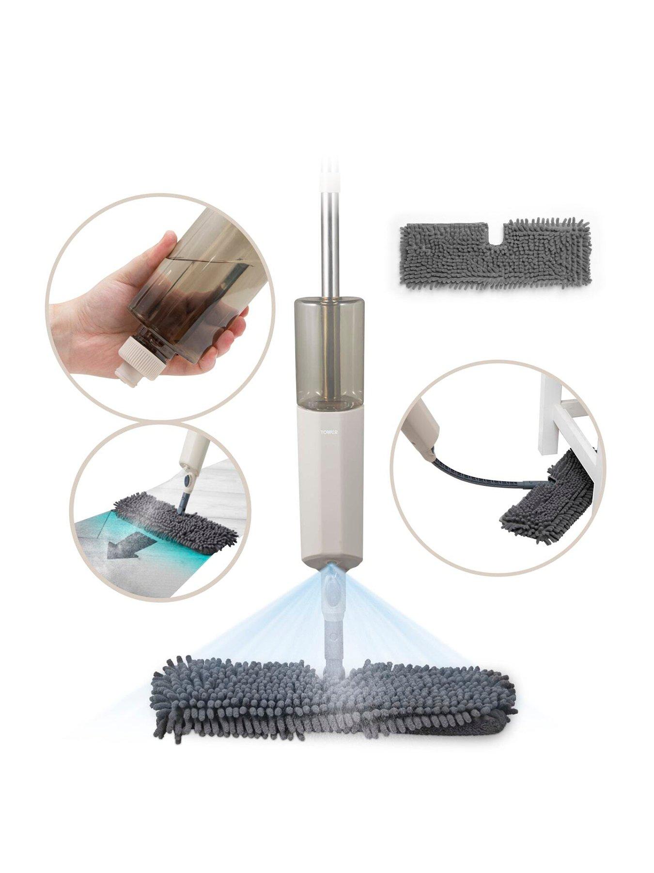 Tower Cavaletto Flexi Spray Mop, Double-sided head, Flexi-neck, Latte  &  Grey, T869008MSH
