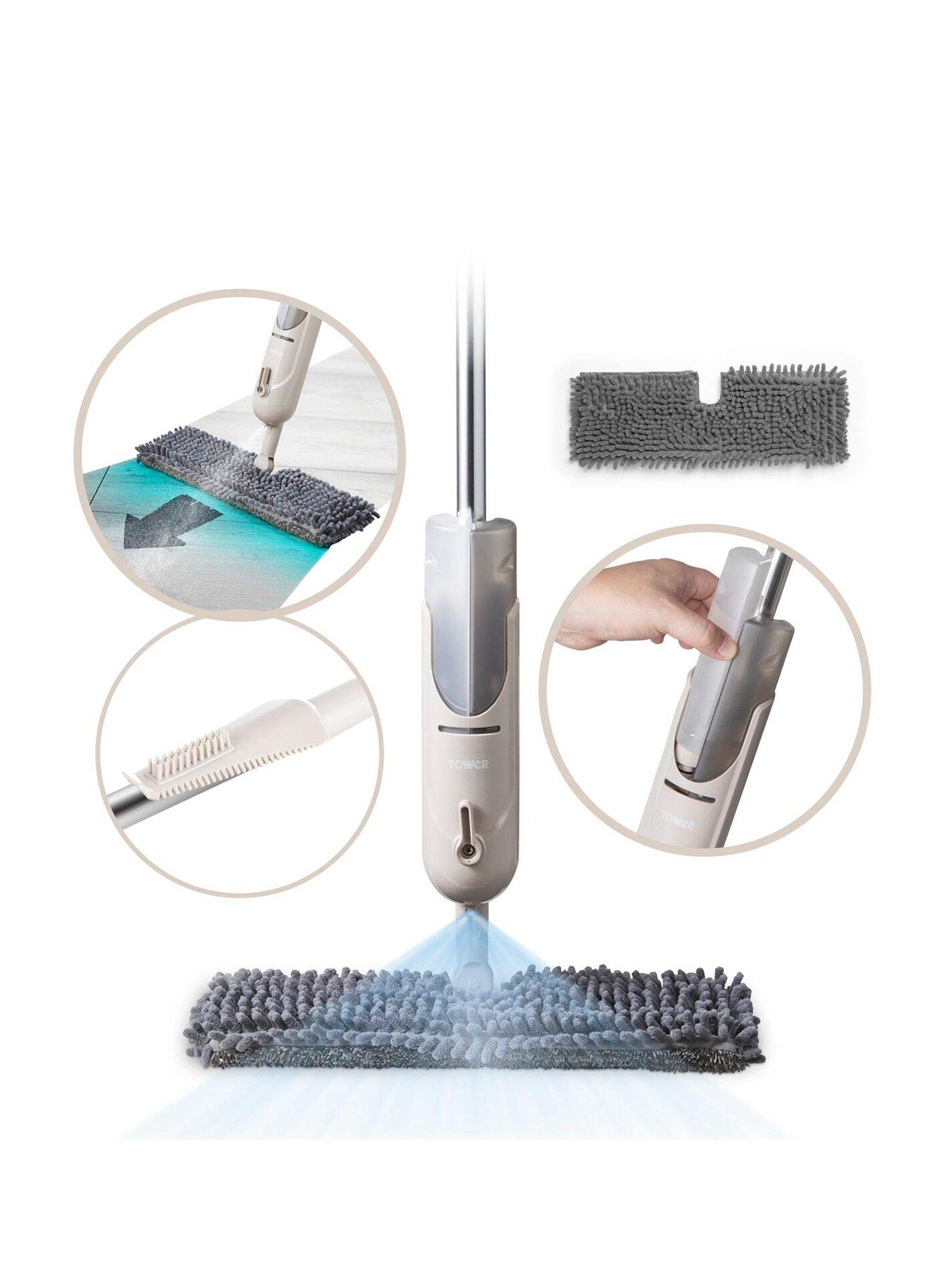 Tower Spray Mop with Dual Chambers and Double-Sided Mop Head, Latte,  T969000MSH