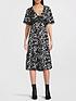  image of ps-paul-smith-short-sleeve-lace-trim-floral-dress-black