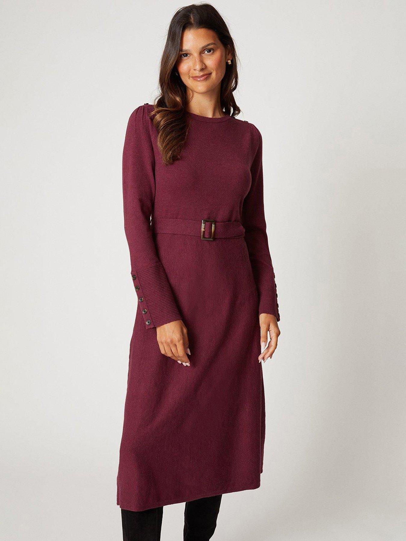 Wallis burgundy outlet dress