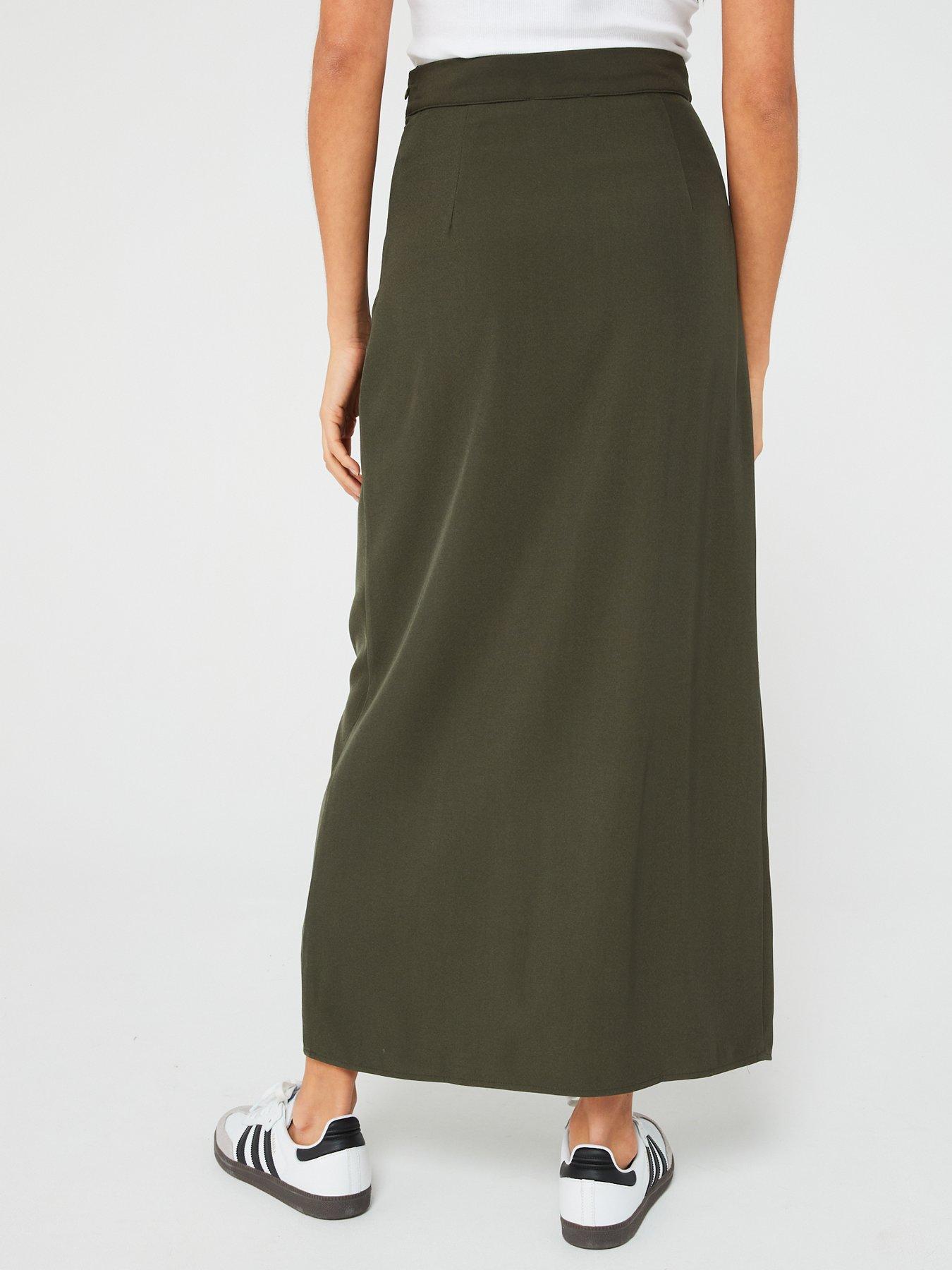 In The Style Utility Skirt With Split - Khaki | Very