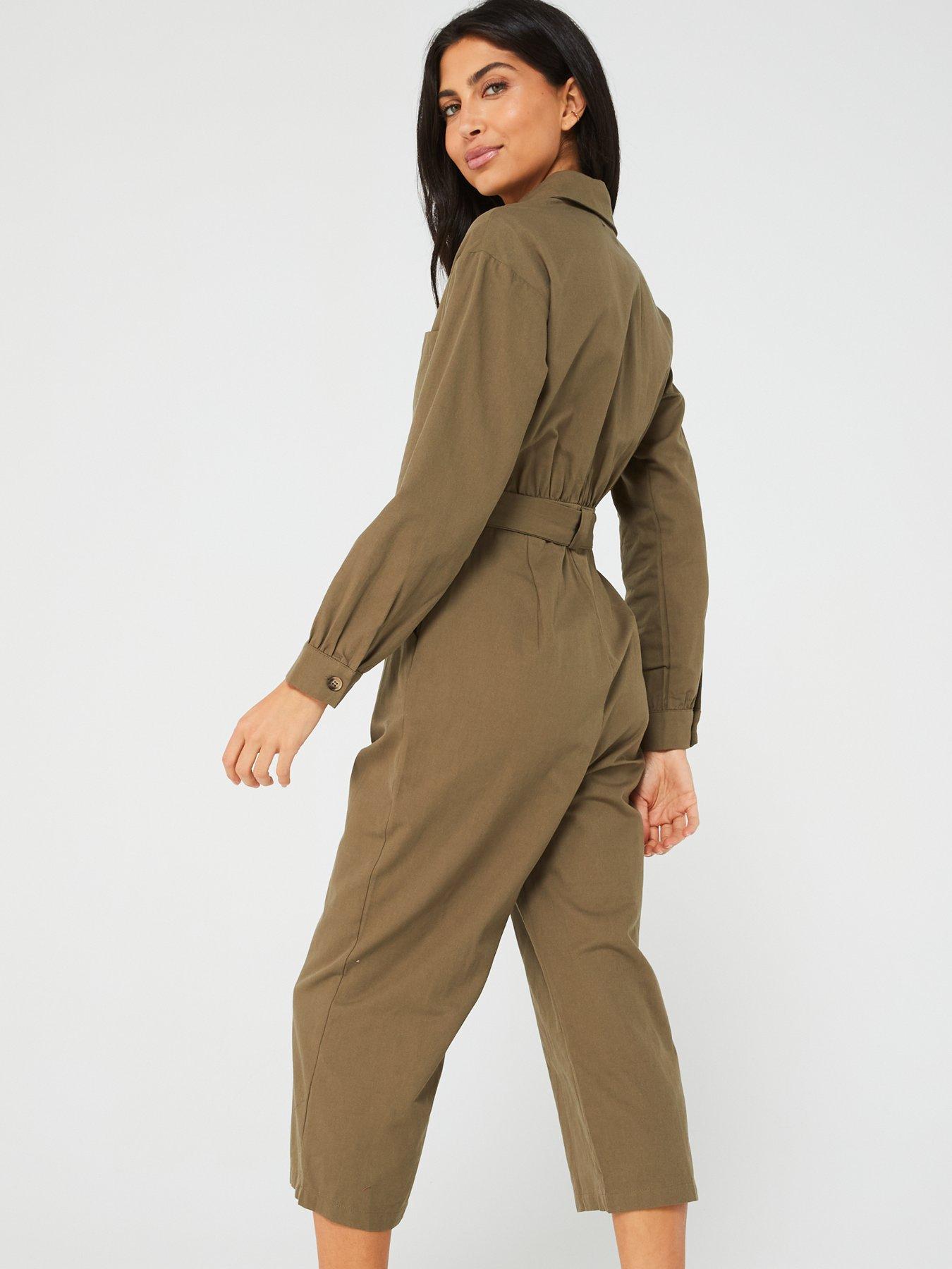 Khaki culotte hot sale jumpsuit