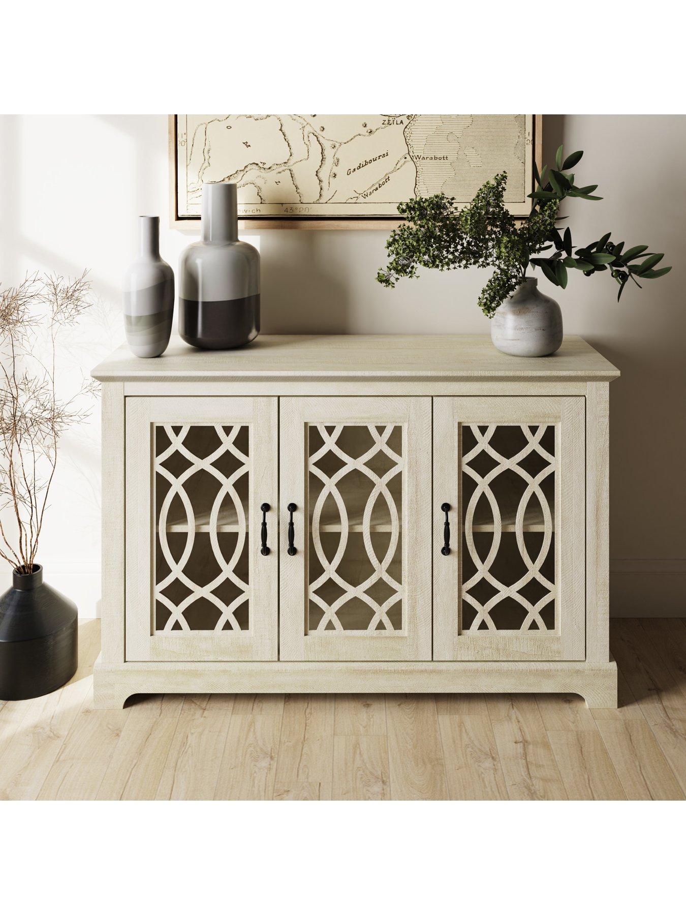 undefined Amelie 3 Door Sideboard - Light Grey
