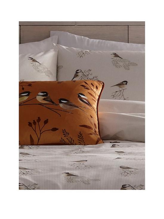 stillFront image of dreams-drapes-chickadees-velvet-cushion