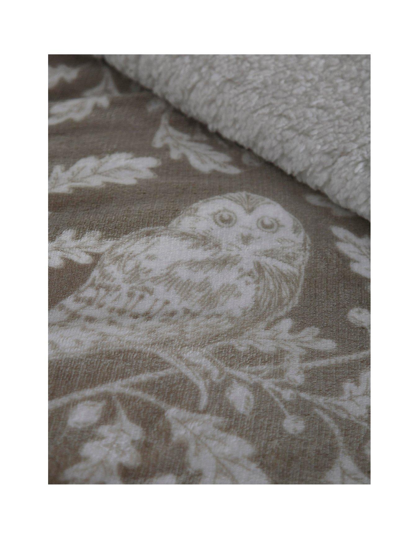 Image 2 of 4 of Dreams & Drapes Woodland Owls Sherpa Duvet Cover Set - Natural