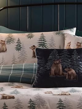 Product photograph of Dreams Drapes Bear Walks Velvet Cushion from very.co.uk
