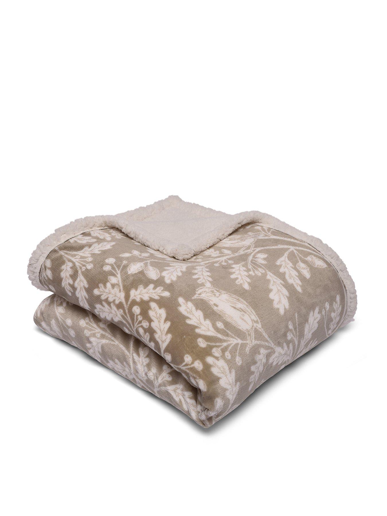 Image 2 of 4 of Dreams & Drapes Woodland Owls&nbsp;Sherpa Throw - Natural