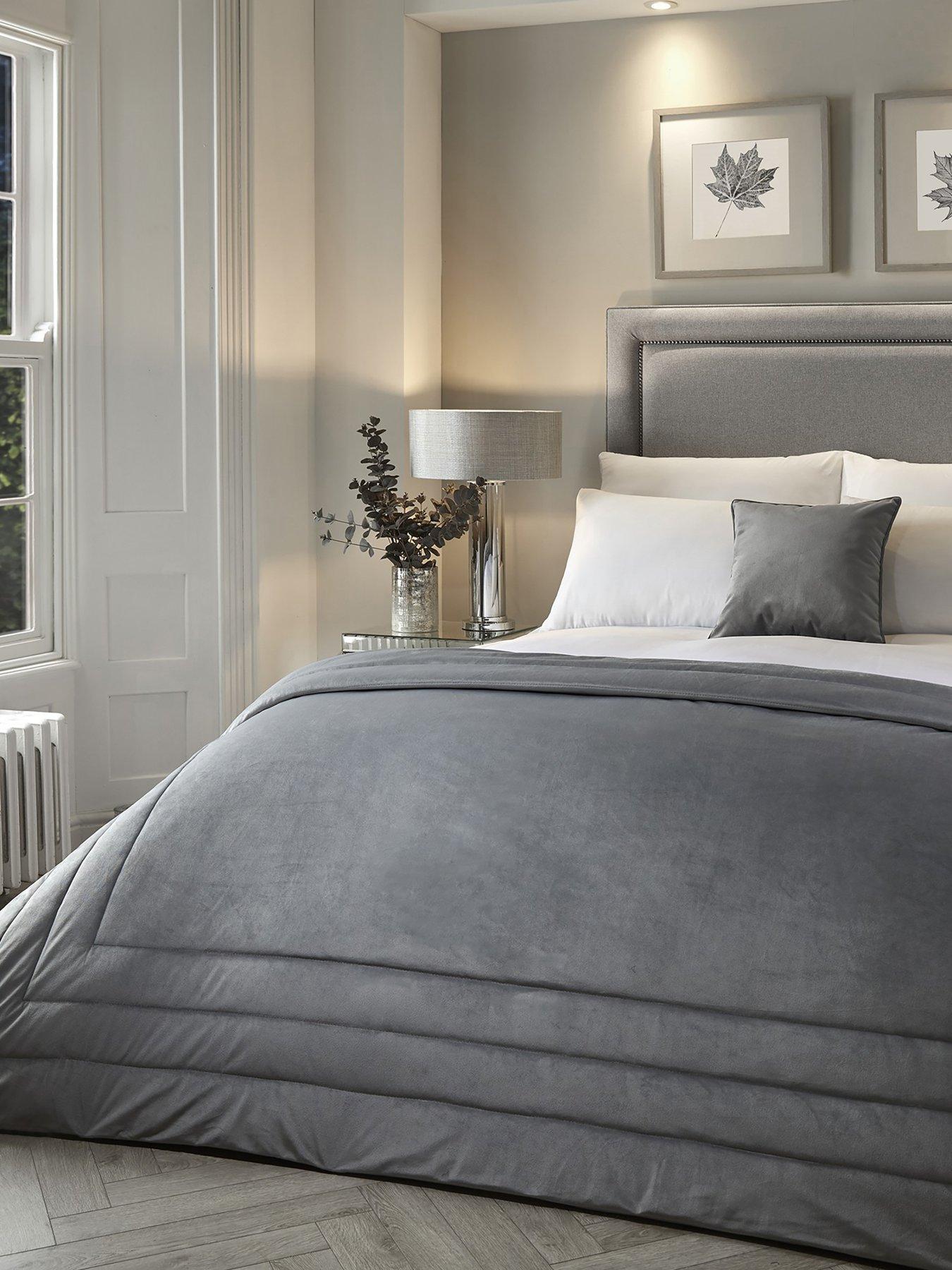 undefined Melanie Bedspread Throw in Slate - 150 x 220 cm