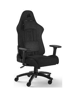 Product photograph of Corsair Tc100 Relaxed Gaming Chair - Fabric Black from very.co.uk
