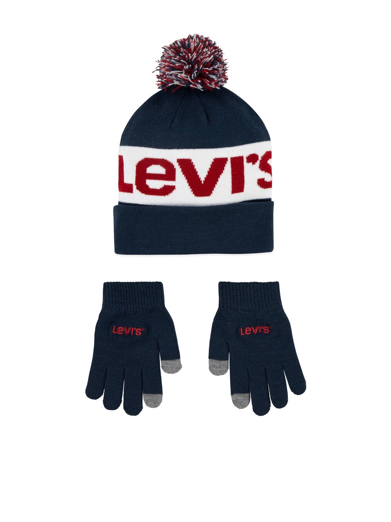 levis-kids-beanie-and-glove-set-blue