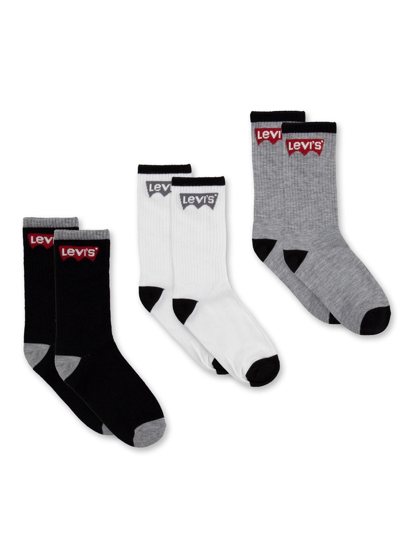 Levi'S Boys Batwing Regular Cut 3 Pack Socks - Black