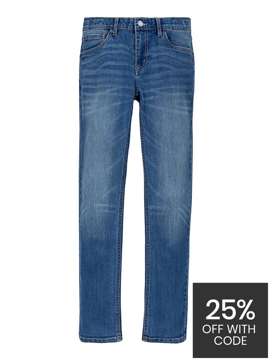 front image of levis-boys-510-skinny-fit-everyday-performance-jean-mid-wash