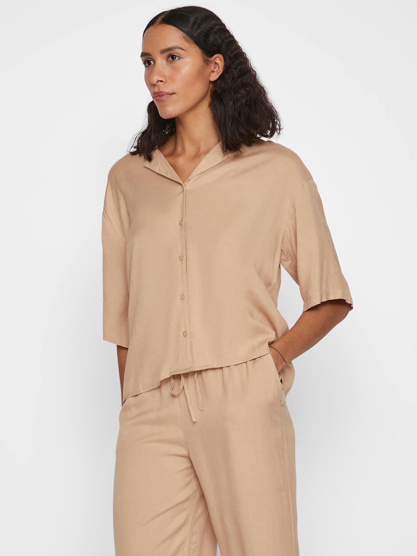 undefined Pricil Short Sleeve Shirt - Beige