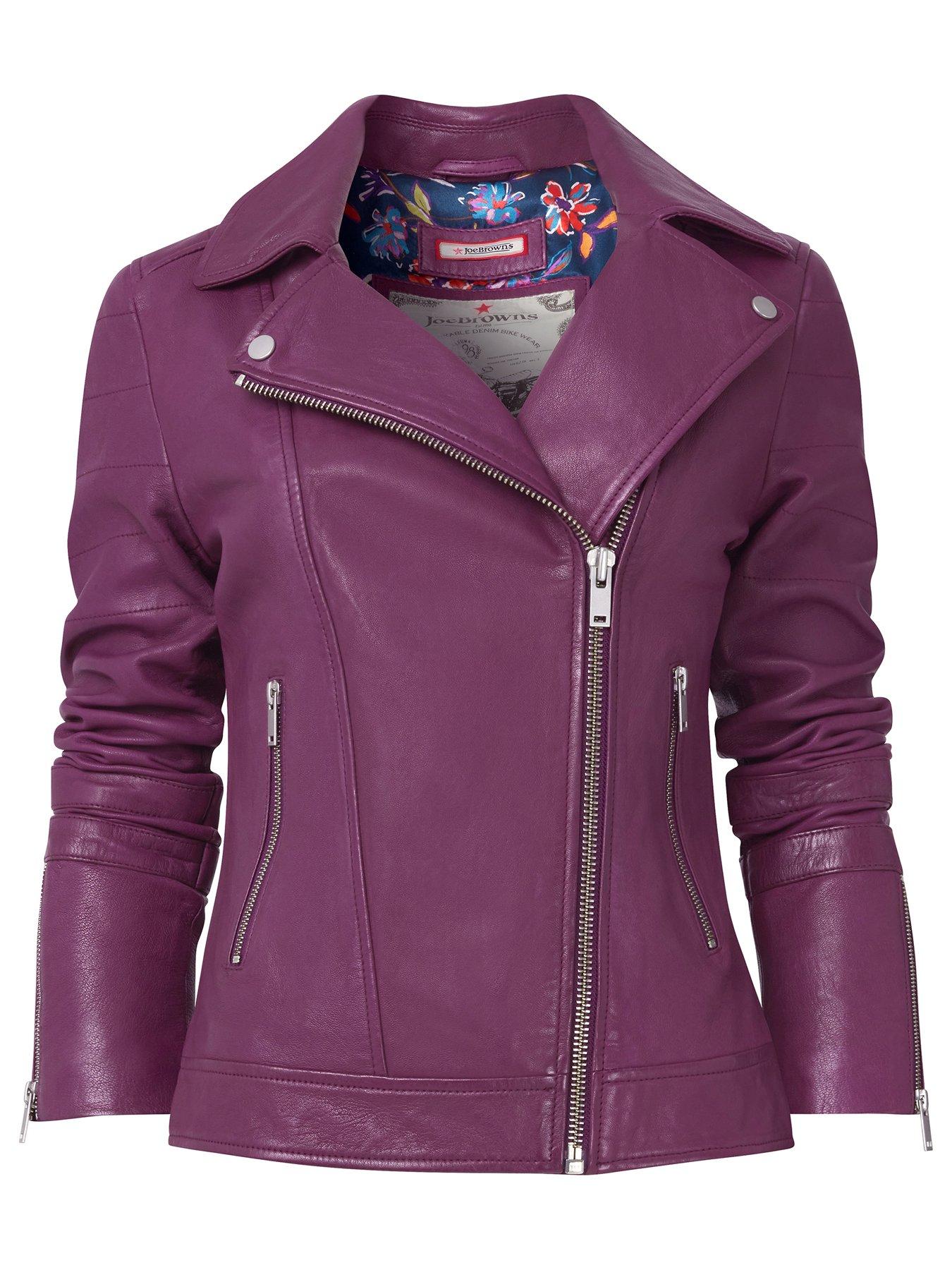 Purple biker hot sale jacket womens