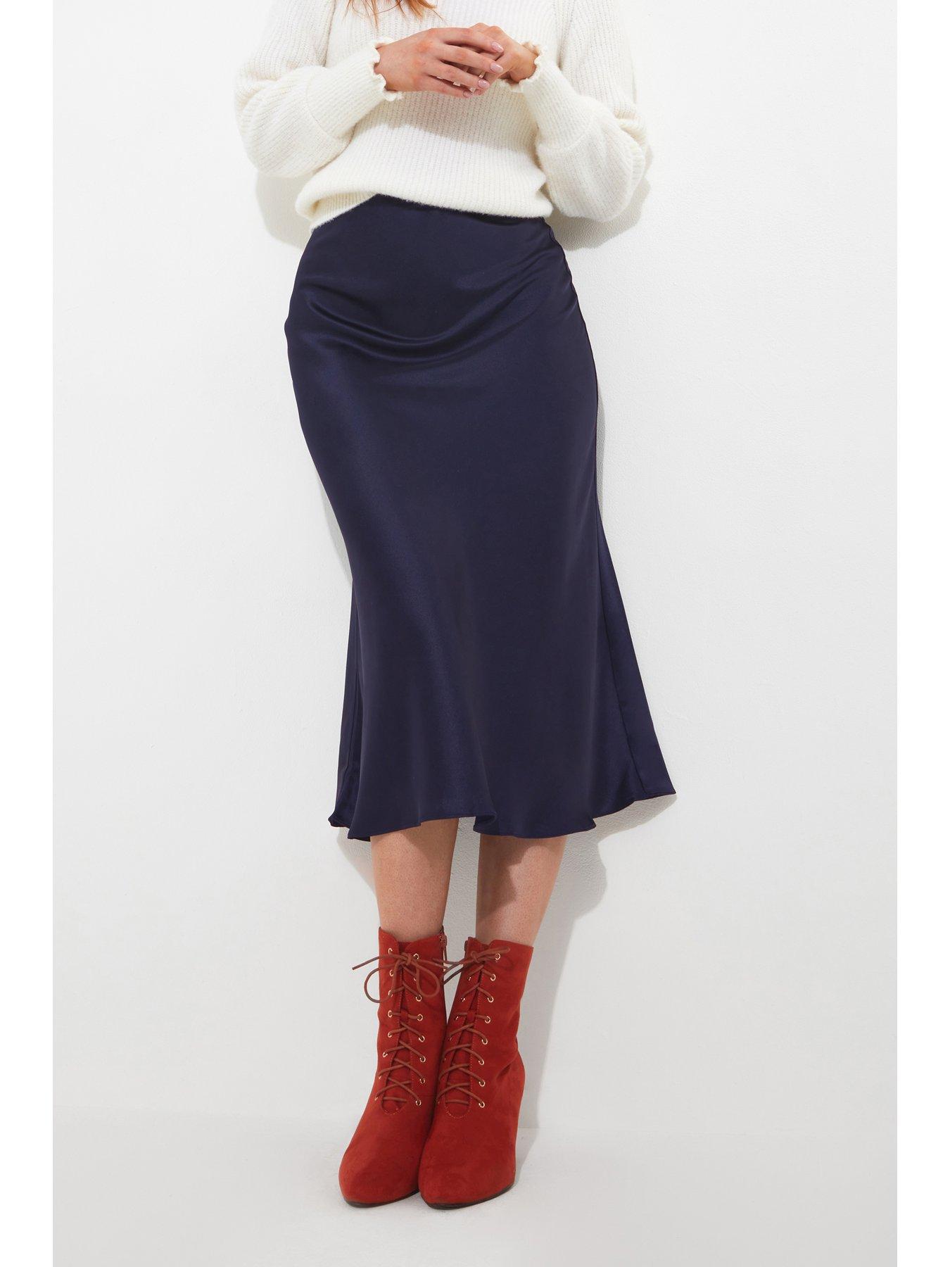 Navy satin 2024 skirt uk