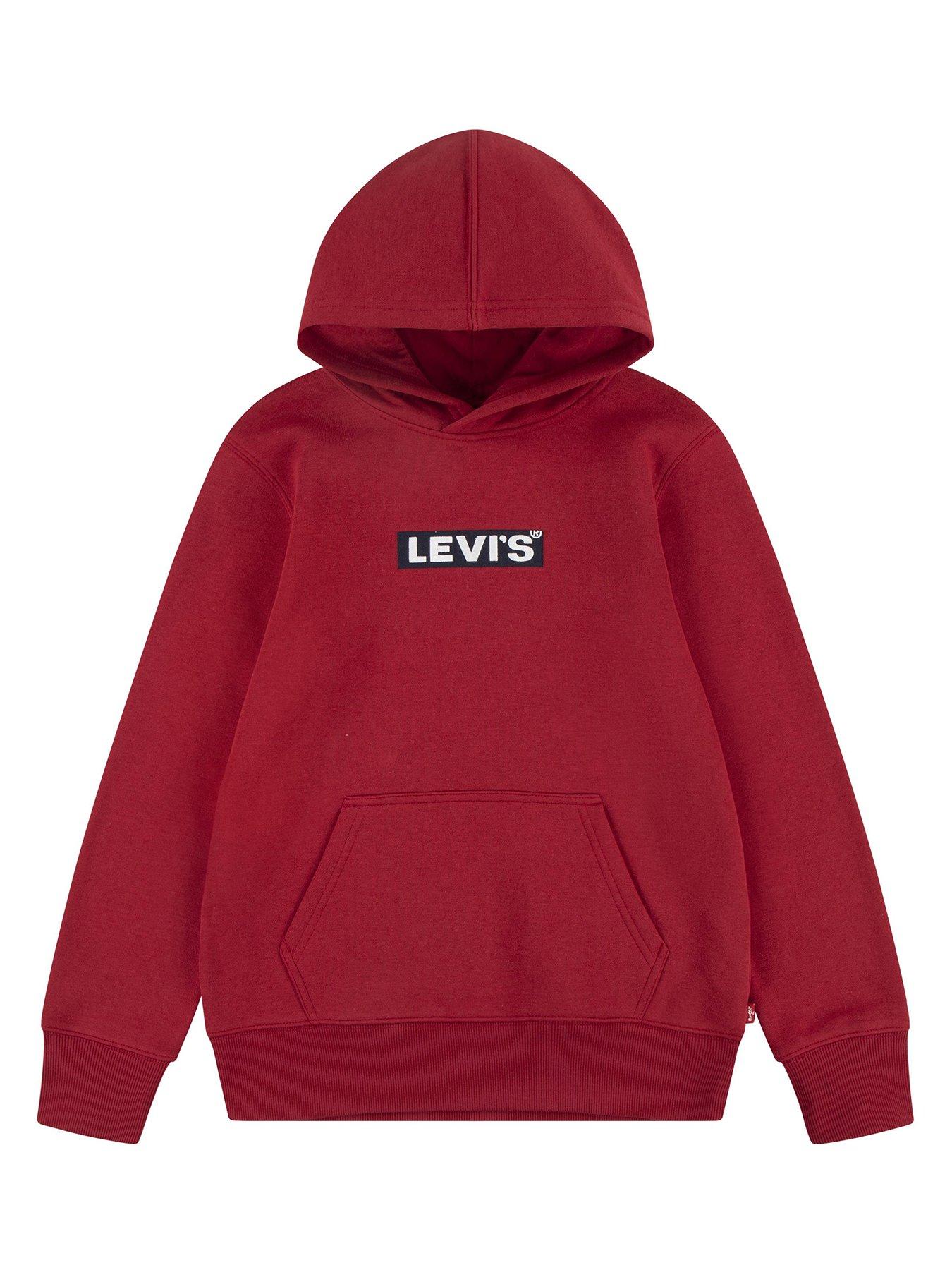 Levi's Boys Boxtab Pullover Hoodie - Red | very.co.uk