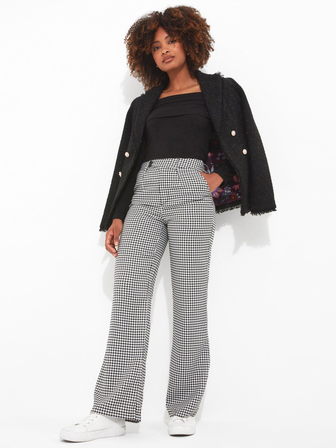 High Waisted Peg Trouser (Houndstooth)  Houndstooth outfit, Houndstooth  pants outfit, Peg trousers