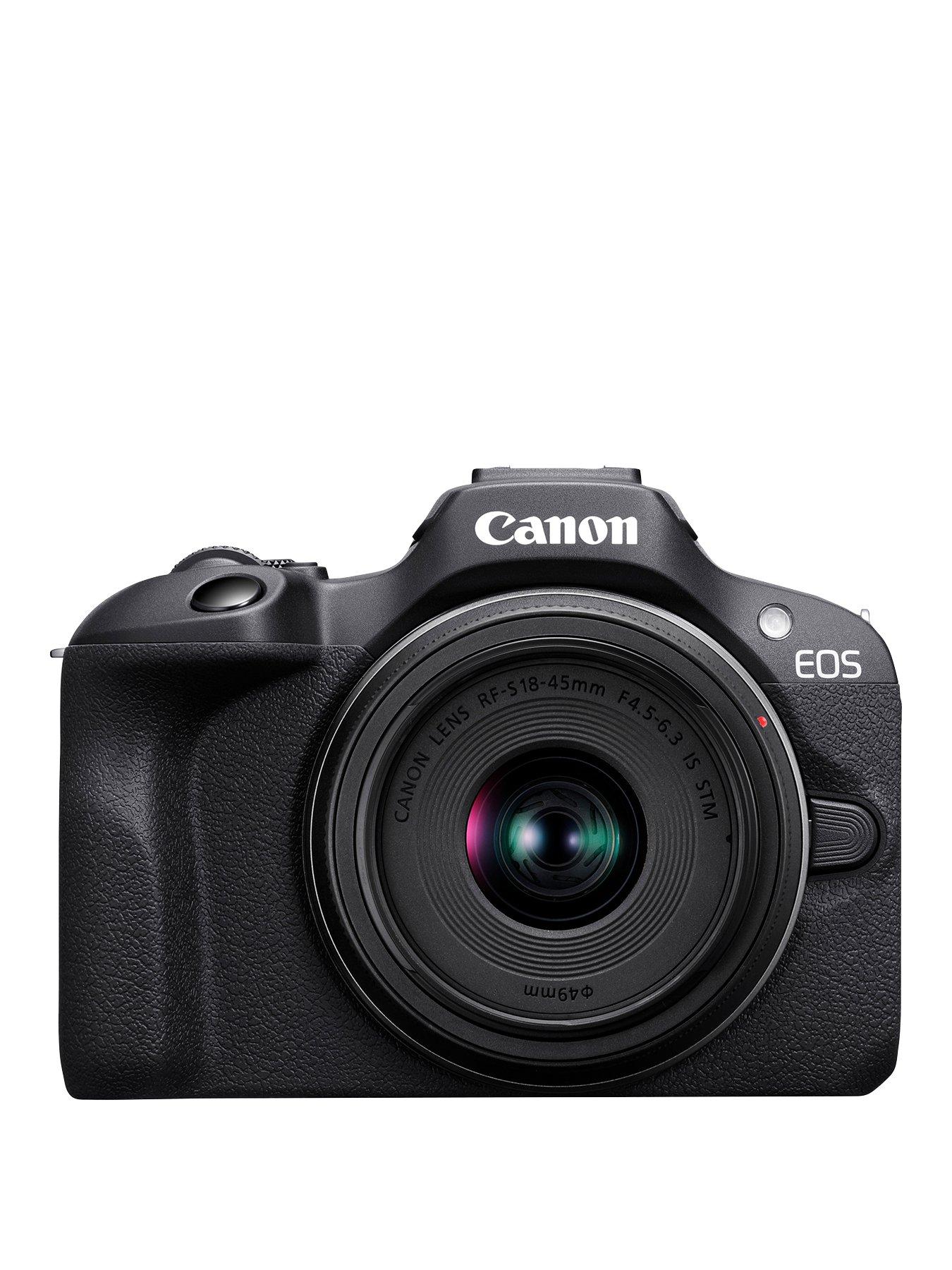 Canon EOS R100 APS-C Mirrorless Camera inc RF-S 18-45mm Lens - Black